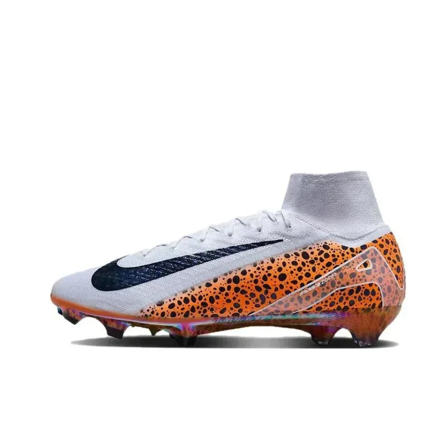 NIKE Mercurial Superfly 10 Elite FG Men's Soccer Cleats Comfortable Grip Hard Turf Natural Turf White and Blue Colorways