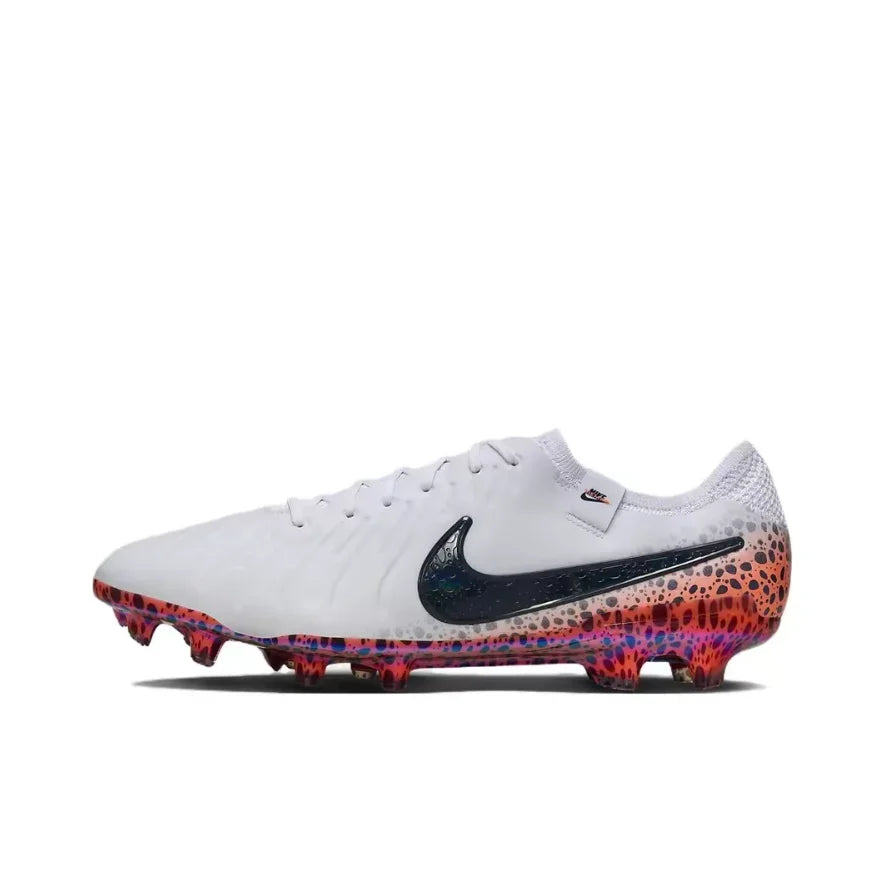 NIKE Tiempo Legend 10 Elite FG Men's Soccer Cleats Slip Resistant Natural Turf White Yellow and Black Colorway