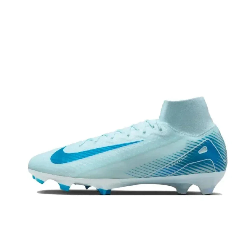 NIKE Mercurial Superfly 10 Elite FG Men's Soccer Cleats Comfortable Grip Hard Turf Natural Turf White and Blue Colorways