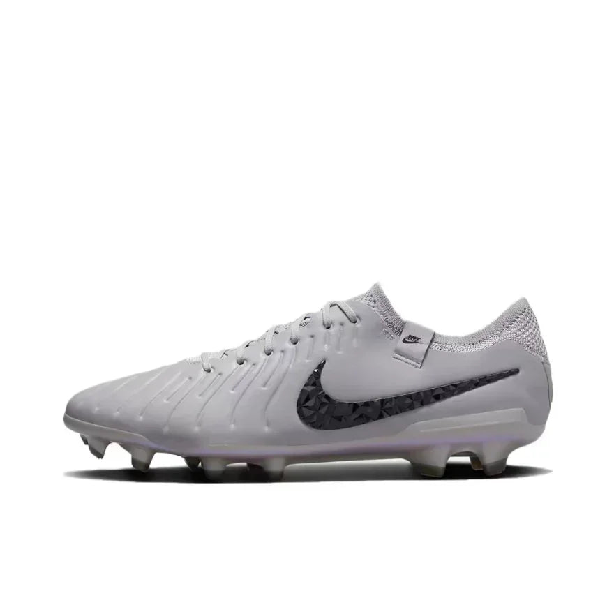 NIKE Tiempo Legend 10 Elite FG Men's Soccer Cleats Anti slip and Wear-resistant Natural Turf White Red and Black Colorways