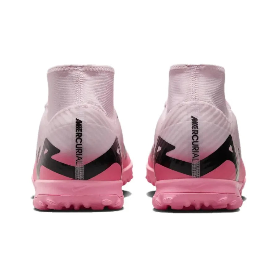 NIKE Pink Mercurial Superfly 9 TF Men's Soccer Cleats Anti-slip and abrasion-resistant hard turf Artificial turf