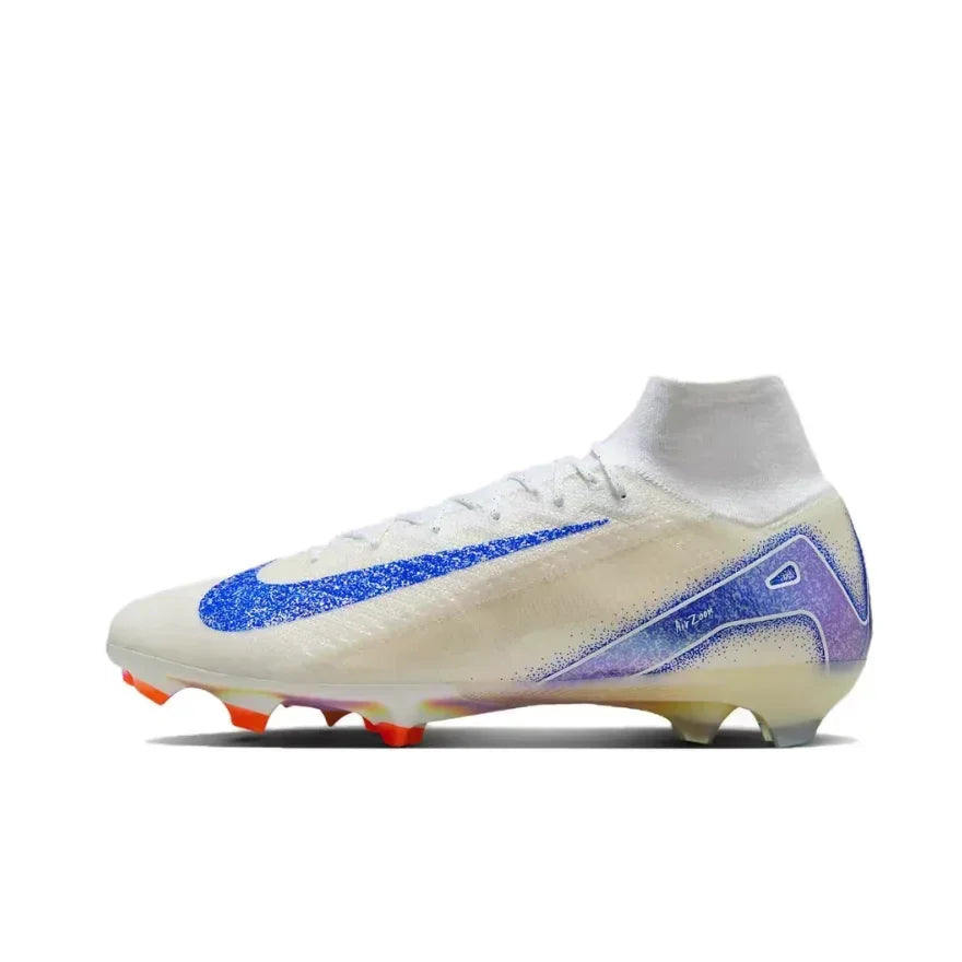 NIKE Mercurial Superfly 10 Elite FG Men's Soccer Cleats Comfortable Grip Hard Turf Natural Turf White and Blue Colorways