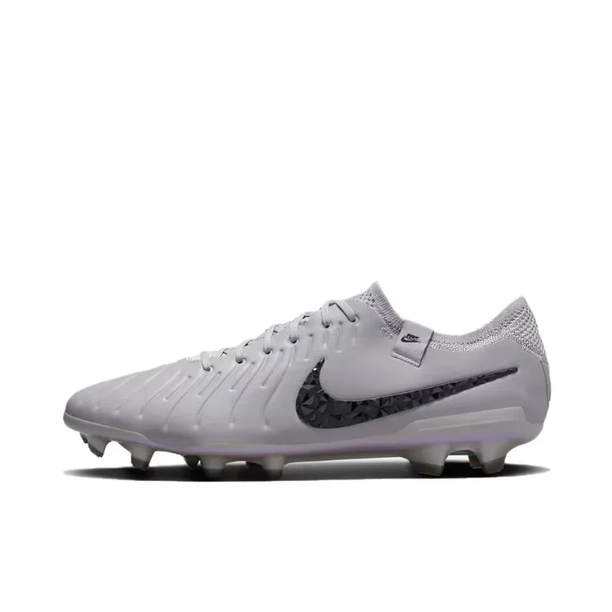 NIKE Tiempo Legend 10 Elite FG Men's Soccer Cleats Slip Resistant Natural Turf White Yellow and Black Colorway